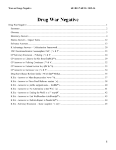Drug War Negative - Saint Louis Urban Debate League