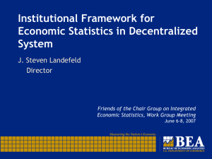 Institutional framework for economic statistics in decentralized