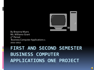 First Semester Business Computer Applications 1 Projects