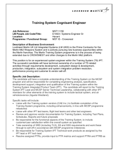 Training System Cognisant Engineer