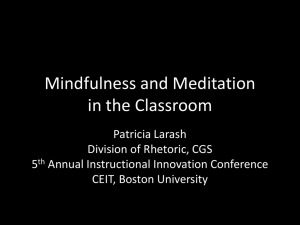 Mindfulness and Meditation in the Classroom Presentation