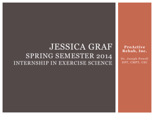 Jessica Graf Spring Semester 2014 Internship in Exercise Science