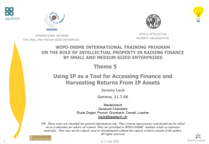 Using IP as a Tool for Accessing Finance and Harvesting