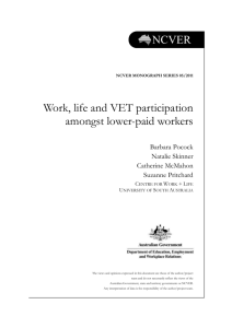 Work, life and VET participation amongst lower