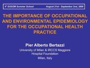 the importance of occupational and environmental epidemiology for