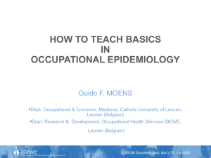 how to teach basics in occupational epidemiology