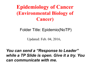 Epidemiology of Cancer (Environmental Biology of Cancer)