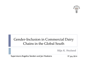 Gender-Inclusion in Commercial Dairy Chains in the Global