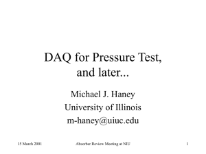 DAQ for Pressure Test, and later