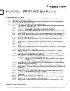 MobileView ™ , PENTA A&E Specifications
