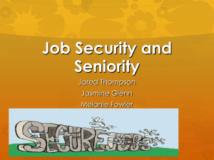 Job Security and Seniority