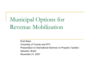 Mobilization of Local Revenues
