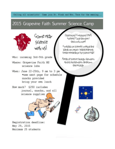 Grapevine Faith Summer Science Camp Registration Form