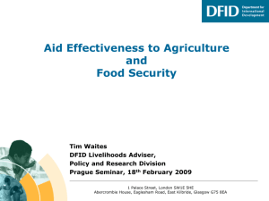 DFID and Agriculture