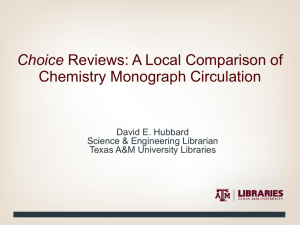 Choice Reviews: A Local Comparison of Chemistry Monograph
