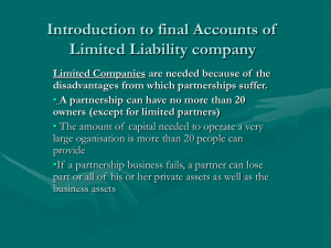 Introduction to final Accounts of Limited Liability
