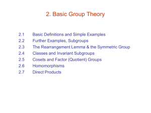 2. Basic Group Theory