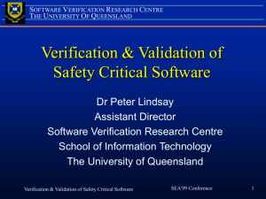 Verification & Validation of Safety-Critical Software