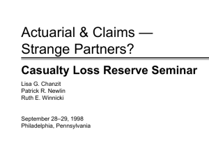 Actuarial & Claims — Strange Partners?