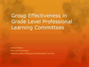 Group Effectiveness in Regards to Grade Level Professional