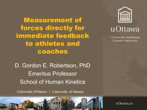 Measurement of forces directly for immediate feedback to athletes