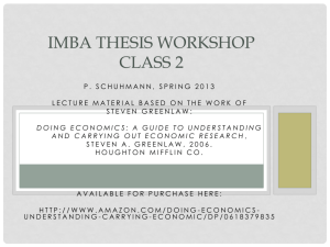 IMBA Thesis Workshop