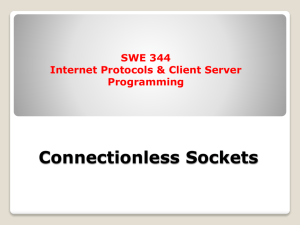 Lecture 13 Connectionless Sockets