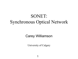 SONET overview - University of Calgary