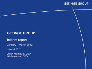 Q1 2012 - Getinge Group