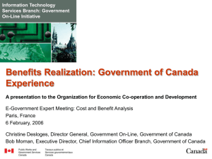Benefits Realization - Treasury Board of Canada Secretariat