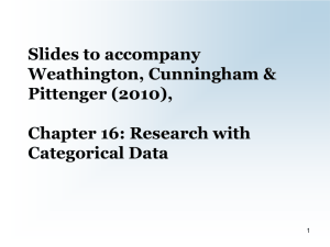 Chap 16 Research with Categorical Data