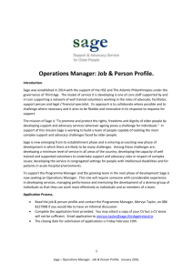 Operation Manager Job & Person Profile