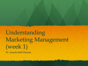 Understanding Marketing Management (week 1)