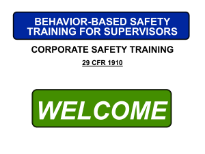 Behavior Based Safety for Supervisors