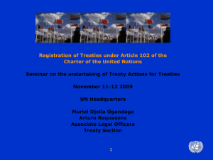 Registration of Treaties under Article 102 of the UN Charter