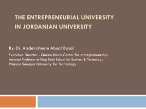 The Entrepreneurial University in Jordan Seminar