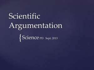 Scientific Argumentation - Wayne County Public Schools