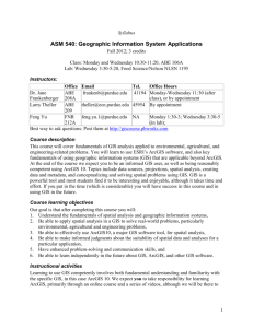 ASM 540: Geographic Information System Applications
