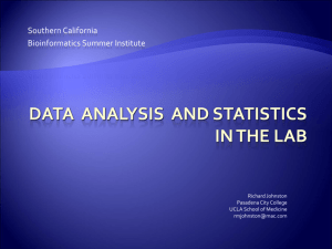 Data Analysis and Statistics in the Lab