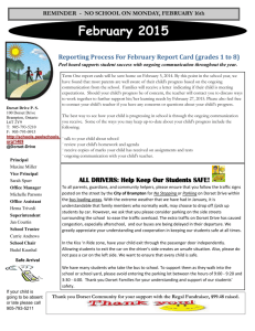 Reporting Process For February Report Card (grades 1 to 8)