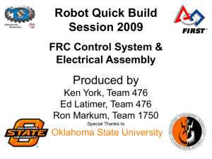 Robot Quick Build Session 2009 FRC Control System