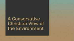 A Conservative Cristian View of the Environment