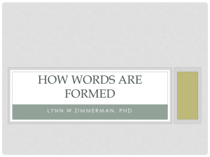 How Words Are Formed