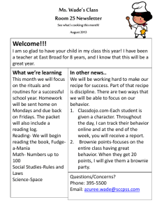 Ms. Wade's Class Room 25 Newsletter
