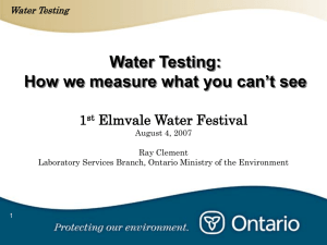 Water Testing - Elmvale Water Festival