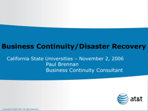 1-14 Business Continuity-Disaster Recovery AT&T Paul Brennan