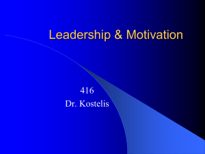 Topic 2 - Leadership and Motivation