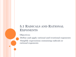 5.1 Radicals and Rational Exponents - ASB Bangna