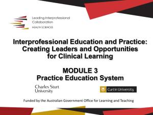 Module 3: Practice education system - Health Sciences