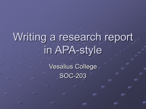 Writing a research report in APA